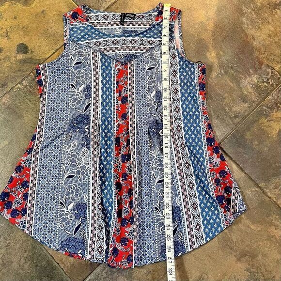 New Directions Floral Sleeveless Blouse Medium - Picture 7 of 9